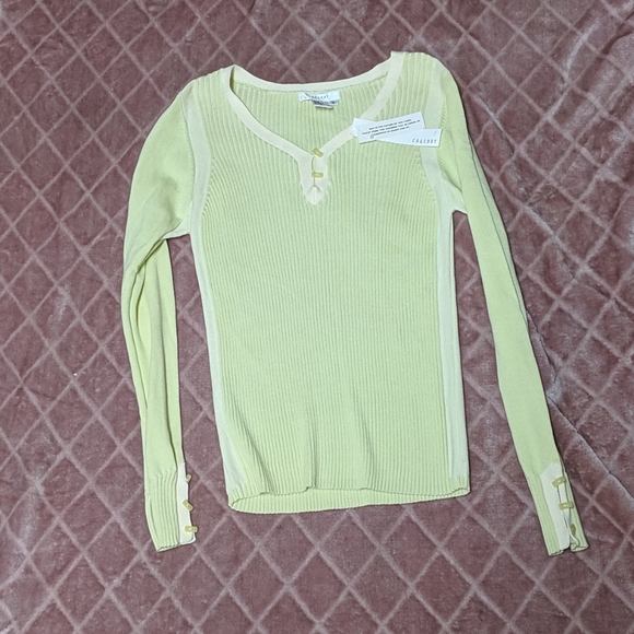 NWT Co & Eddy Mint and Eggshell Ribbed Sweater - Picture 2 of 5